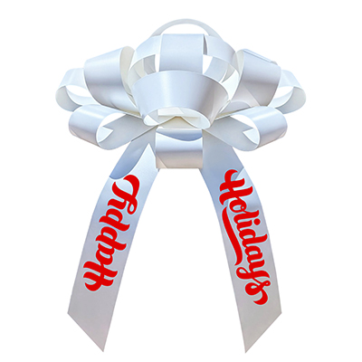 Happy Holidays White Jum-Bow